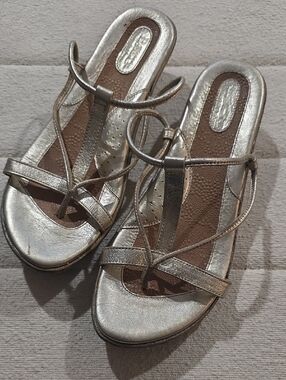 Born Gold Metallic Strappy Slide Sandals